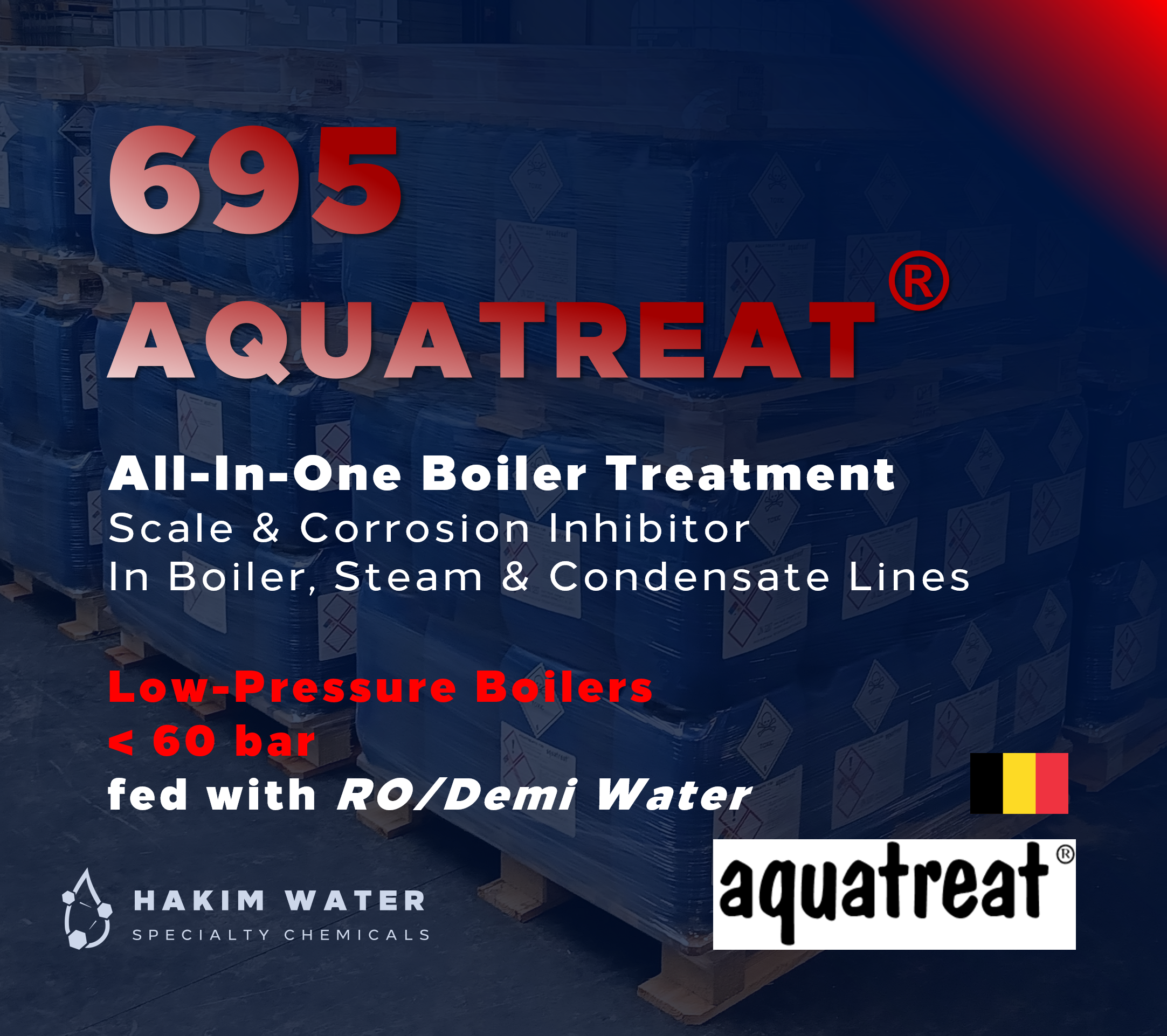Aquatreat® 695 | Low Pressure Boilers | Fed with RO/Demi water | All-In-One/One-Shot product | Food Grade (FDA)